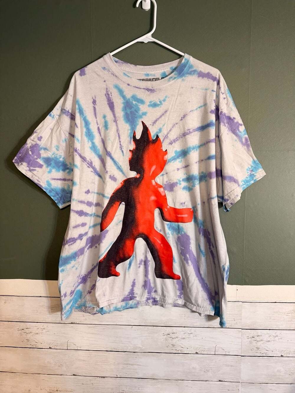 Travis Scott Astroworld Flame Man on Fire Tie Dye T-Shirt XL